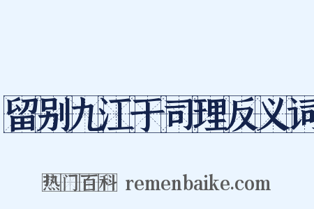 留别九江于司理反义词是什么意思的图片